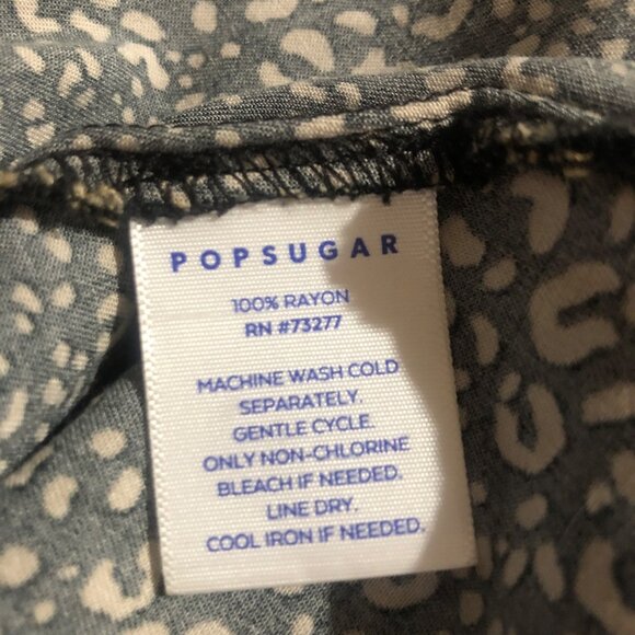 Popsugar Dress Womens Size Large Black Brown Mock Neck Ruffle Hem Mini - Picture 9 of 10